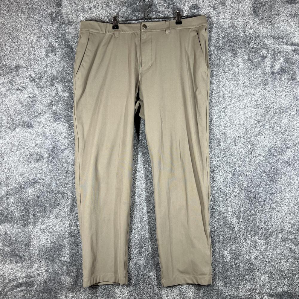 Lululemon Pants Mens 36x27 Green Chino Slim Stretch Flat Front Performance